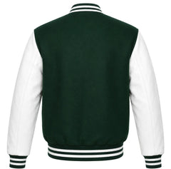 Hunter Green and White Letterman Jacket