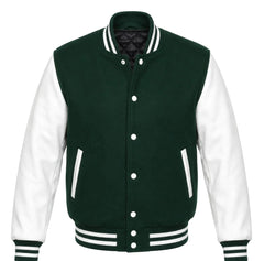 Hunter Green and White Letterman Jacket