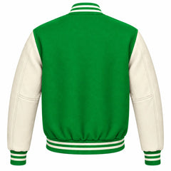 Kelly Green and Cream Wool Letterman Jacket