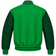 Kelly Green and Green Wool Varsity Jacket
