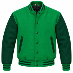 Kelly Green and Green Wool Varsity Jacket
