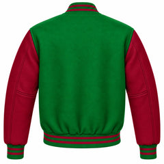 Kelly Green and Maroon Wool Letterman Jacket