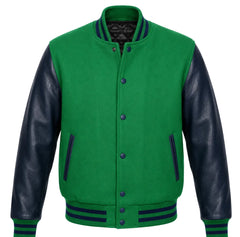 Kelly Green and Navy Blue Letterman Jacket