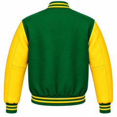 Kelly Green and Yellow Wool Letterman Jacket