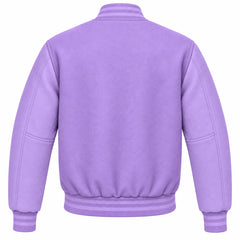Lavender Wool Letterman Jacket