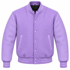 Lavender Wool Letterman Jacket