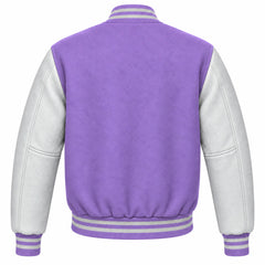 Lavender and Grey Wool Varsity Jacket