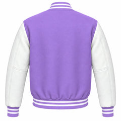 Lavender and White Wool Varsity Jacket