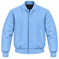 Light Blue Wool Varsity Jacket