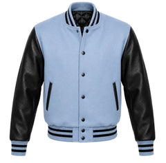 Light Blue and Black Varsity Jacket