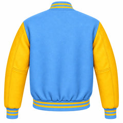Light Blue and Gold Wool Varsity Jacket