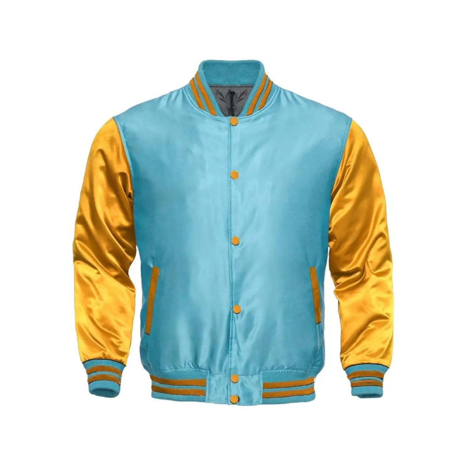 Light Blue and Yellow Satin Jacket