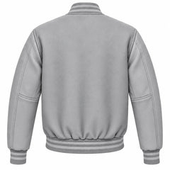 Light Grey Wool Varsity Jacket