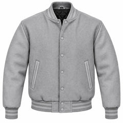 Light Grey Wool Varsity Jacket