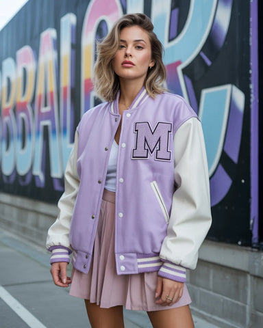 Lilac Bloom Varsity Jacket