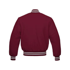 Maroon All Wool Varsity Jacket Back Side
