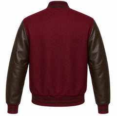 Maroon and Brown Varsity Jacket