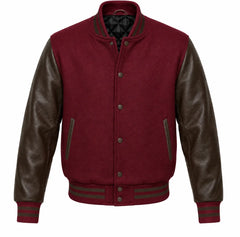 Maroon and Brown Varsity Jacket