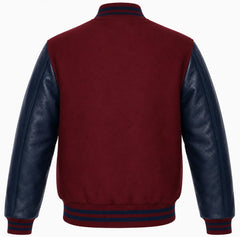 Maroon and Navy Blue Varsity Jacket