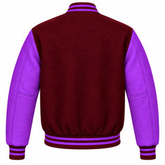 Maroon and Purple Wool Varsity Jacket
