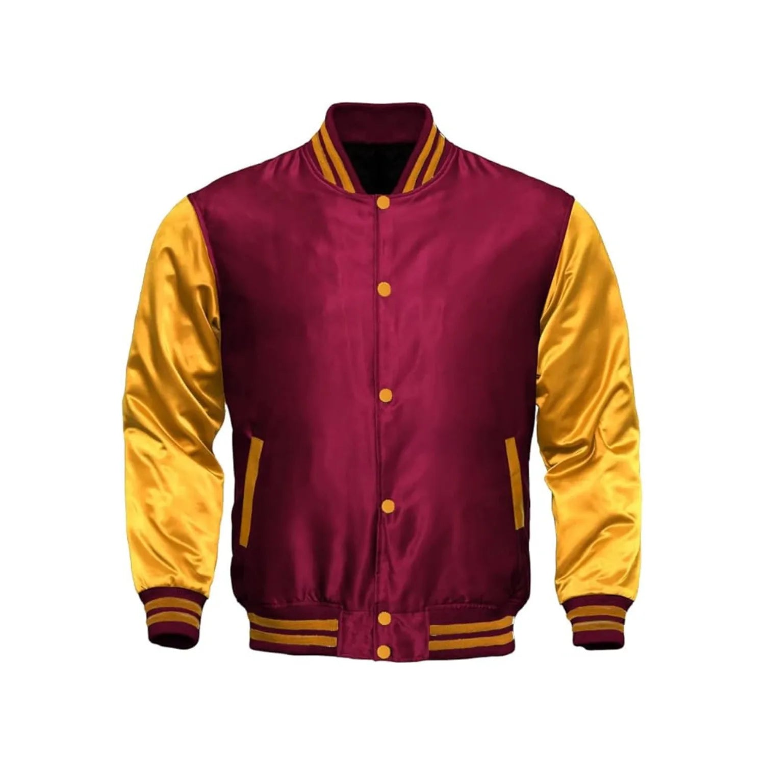 Maroon and Yellow Satin Jacket