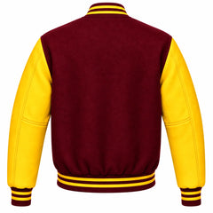 Maroon and Yellow Wool Varsity Jacket