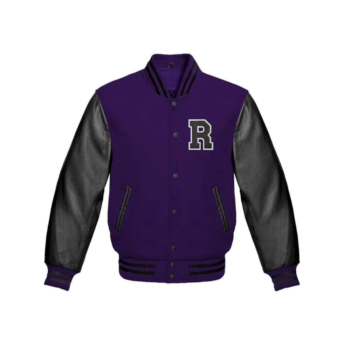 Midnight Royal R Letterman Jacket