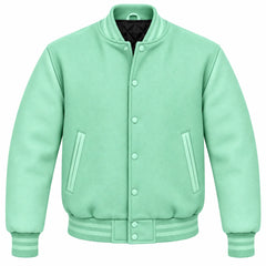 Mint Green Wool Varsity Jacket