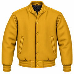 Mustard Yellow Wool Varsity Jacket