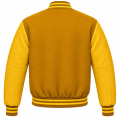 Mustard Yellow and Gold Wool Letterman Jacket