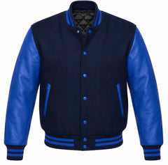 Navy Blue and Royal Blue Letterman Jacket
