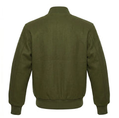 Olive Green All Wool Varsity Jacket