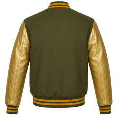 Olive Green and Gold Varsity Jacket