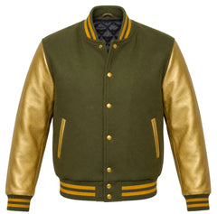 Olive Green and Gold Varsity Jacket