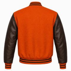 Orange and Brown Varsity Jacket