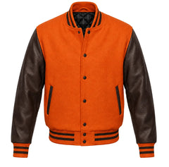 Orange and Brown Varsity Jacket
