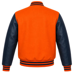 Orange and Navy Blue Varsity Jacket