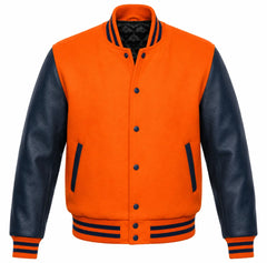 Orange and Navy Blue Varsity Jacket