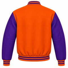 Orange and Purple Wool Varsity Jacket