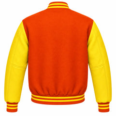 Orange and Yellow Wool Varsity Jacket