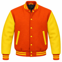 Orange and Yellow Wool Varsity Jacket
