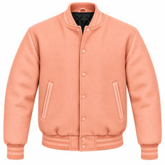 Peach Wool Letterman Jacket