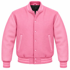 Pink Wool Varsity Jacket