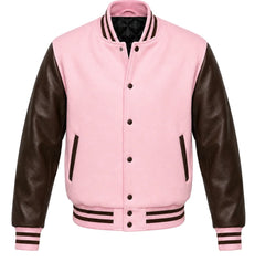 Pink and Brown Varsity Jacket