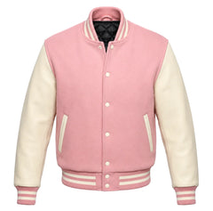 Pink and Cream Varsity Jacket
