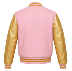 Pink and Gold Varsity Jacket