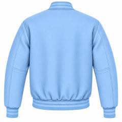 Powder Blue Wool Varsity Jacket
