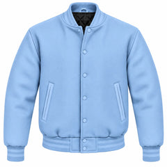 Powder Blue Wool Varsity Jacket