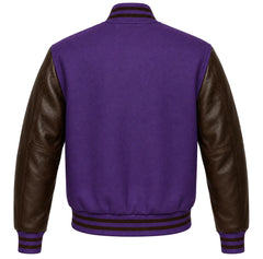 Purple and Brown Letterman Jacket