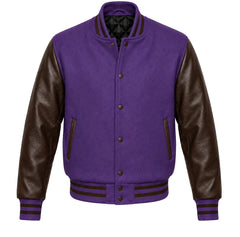 Purple and Brown Letterman Jacket